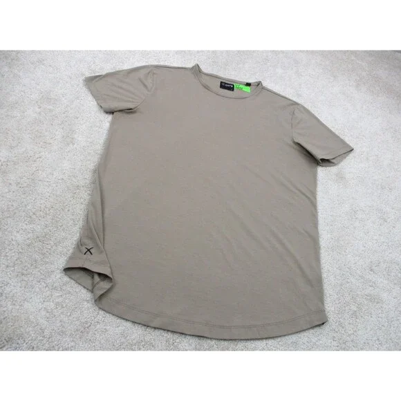 Cuts Shirt Mens Large L Brown Tan Casual Performance Stretch Crew Tee * - Picture 2 of 13